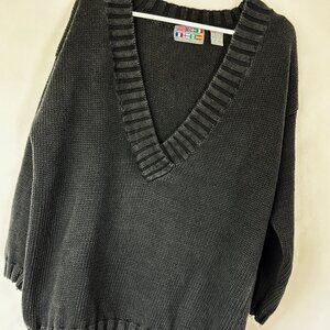 Paris Sport Club Vintage 80's Preppy Sweater M (Faded) Black